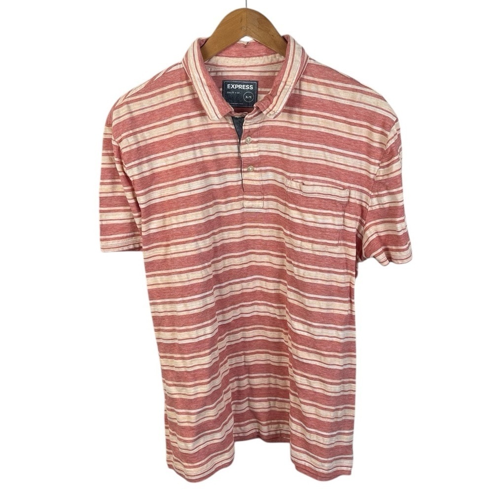 PO13 Men’s Express Brand Striped Preppy Polo Shirt XL